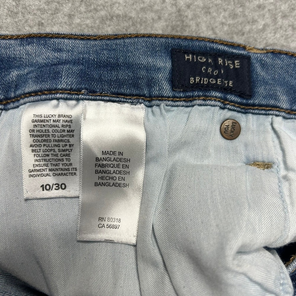 Lucky Brand Bridgette Crop Jeans Womens 10/30 Blue Cotton High Rise Button Fly - Picture 10 of 15